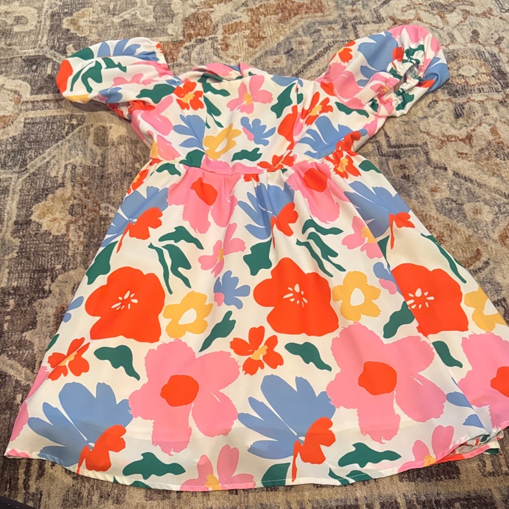 Floral Puff Sleeve  Dress